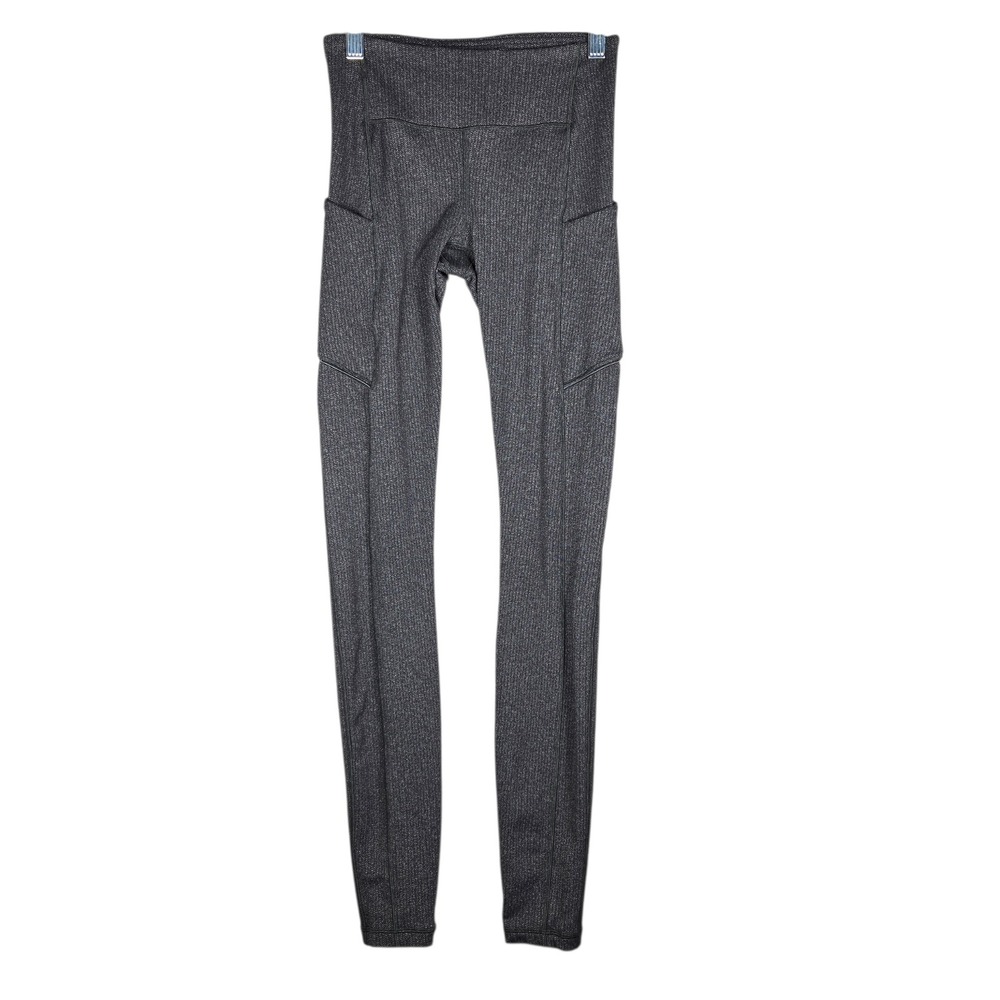 Lululemon Speed Up Tight 28" Womens 2 Herringbone Gray Black Running Leggings